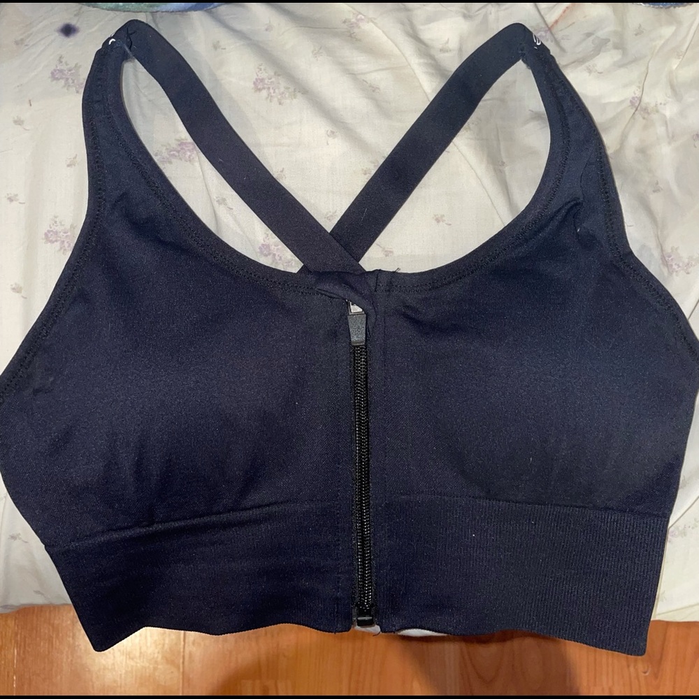 Flamingo Sports Bra Zip up Front Cross strapped